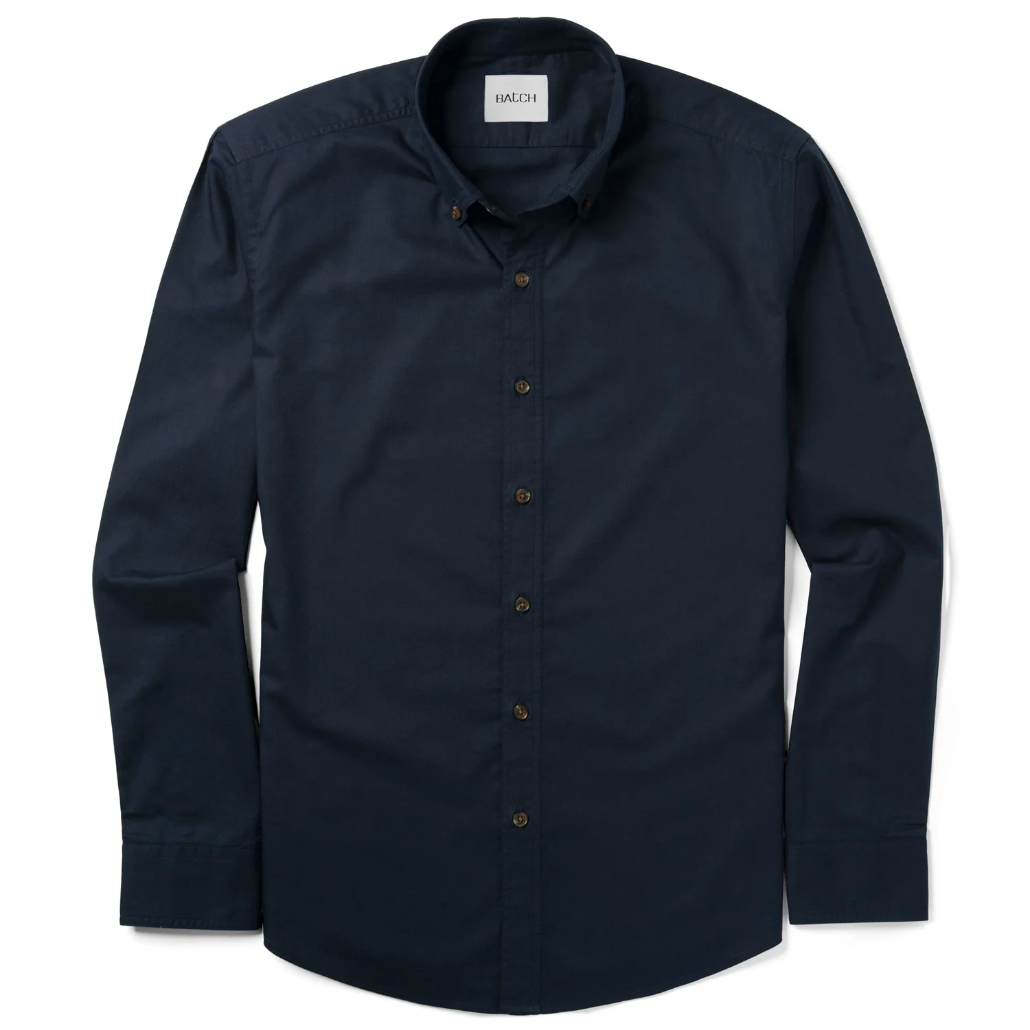 Essential Button Down Collar Casual Shirt - Dark Navy Cotton Twill - Image 2