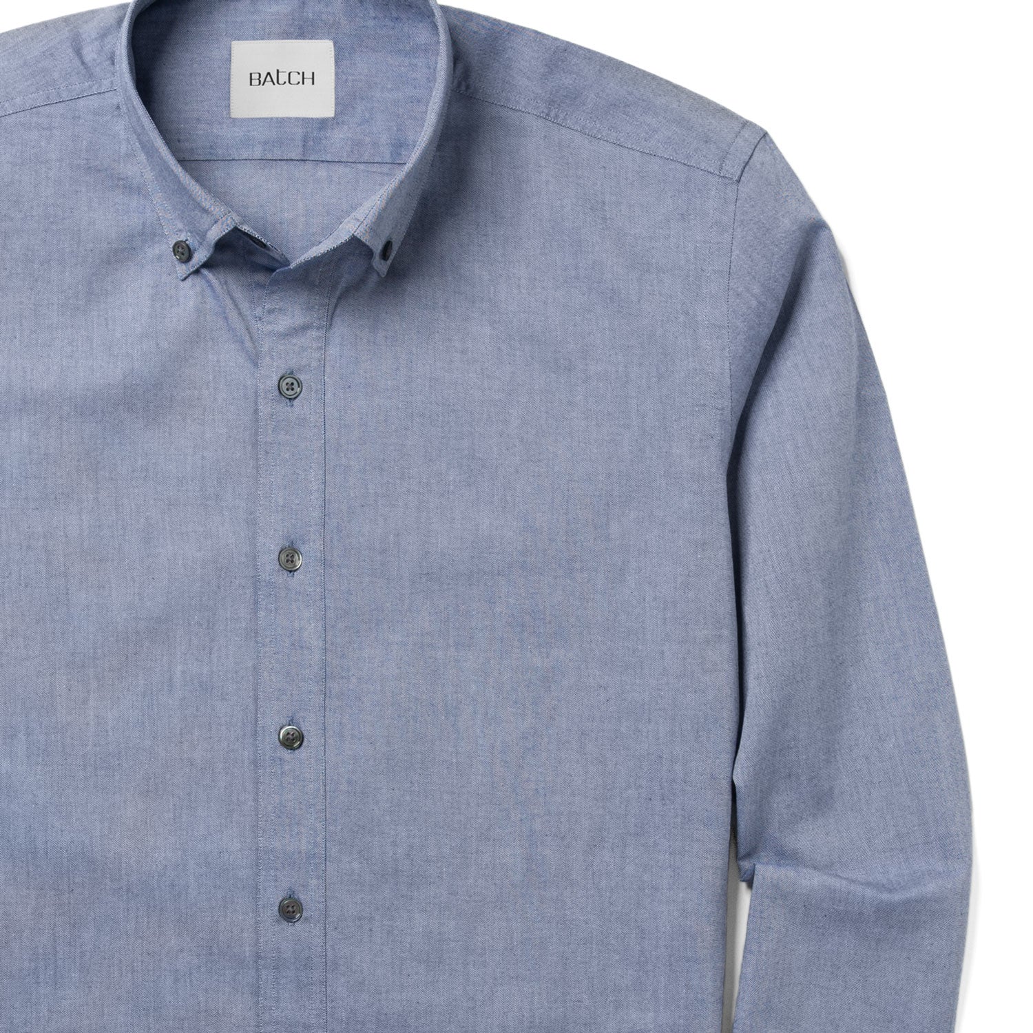 Essential Button Down Collar Casual Shirt - Navy Blue Cotton Oxford - Image 3