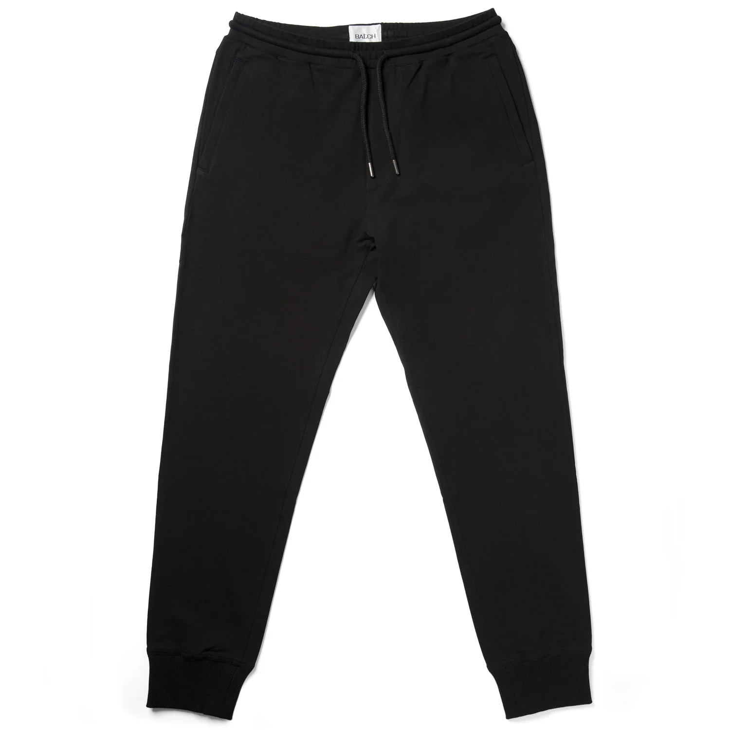 Essential Joggers –  Black Cotton French Terry - Image 2