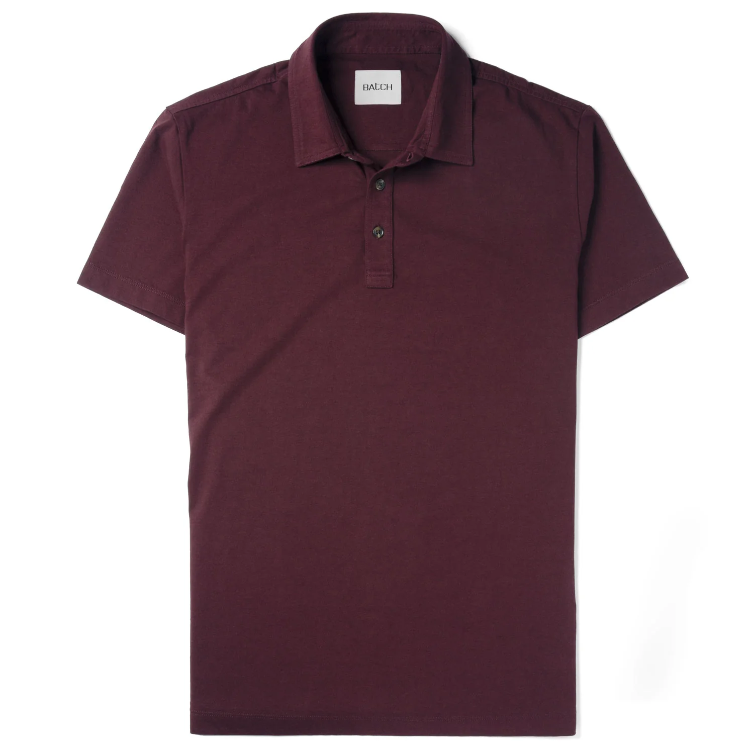 Essential Short Sleeve Polo Shirt –  Burgundy Cotton Jersey - Image 2