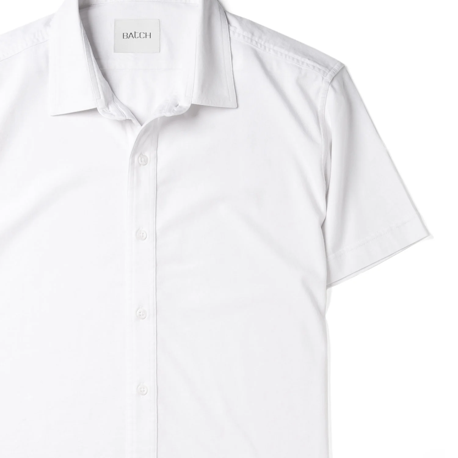 Short Sleeve T-Shirt Shirt - White Cotton Jersey - Image 3
