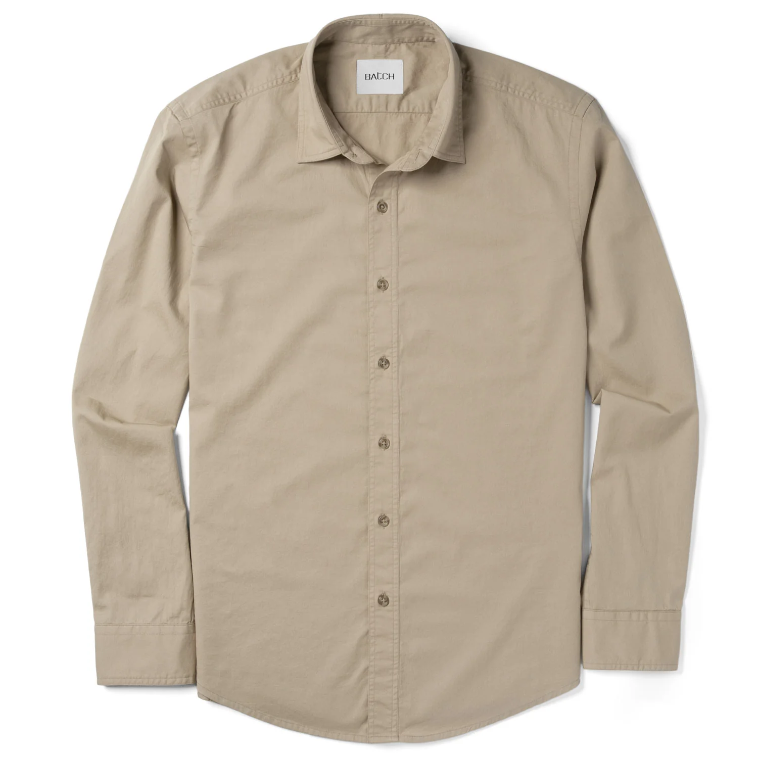 Essential Spread Collar Casual Shirt - Desert Stone Cotton Twill - Image 2