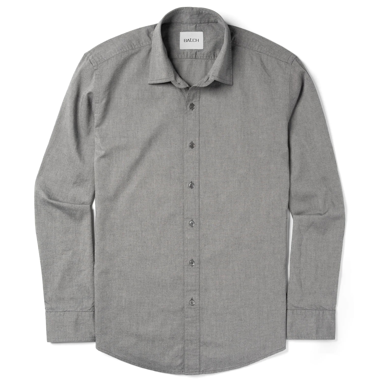 Essential Spread Collar Casual Shirt - Flint Gray Cotton Oxford - Image 2