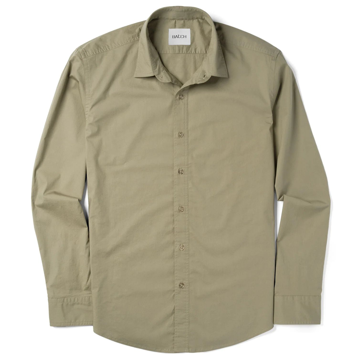 Essential Spread Collar Casual Shirt - Light Fatigue Stretch Cotton Poplin - Image 2