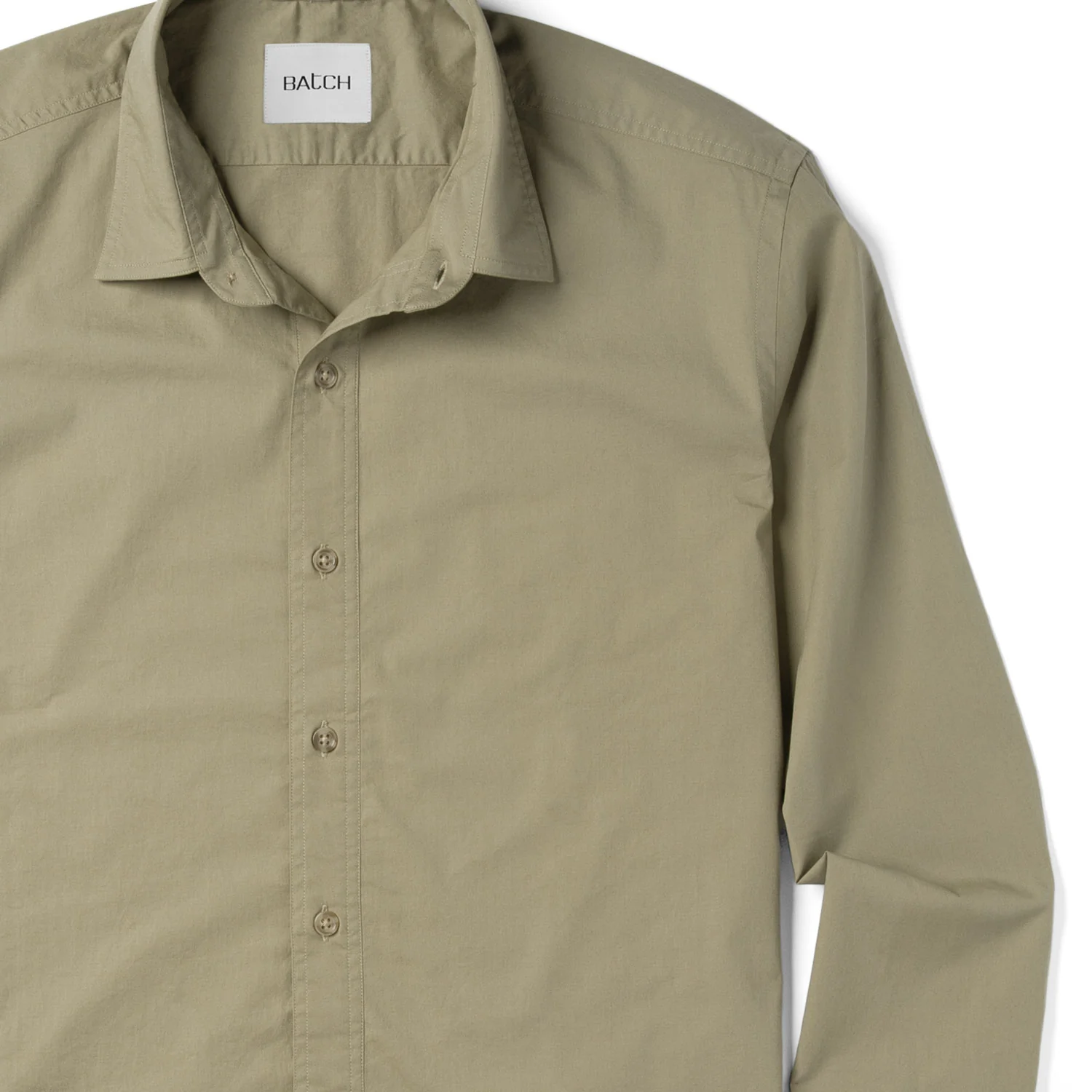 Essential Spread Collar Casual Shirt - Light Fatigue Stretch Cotton Poplin - Image 3