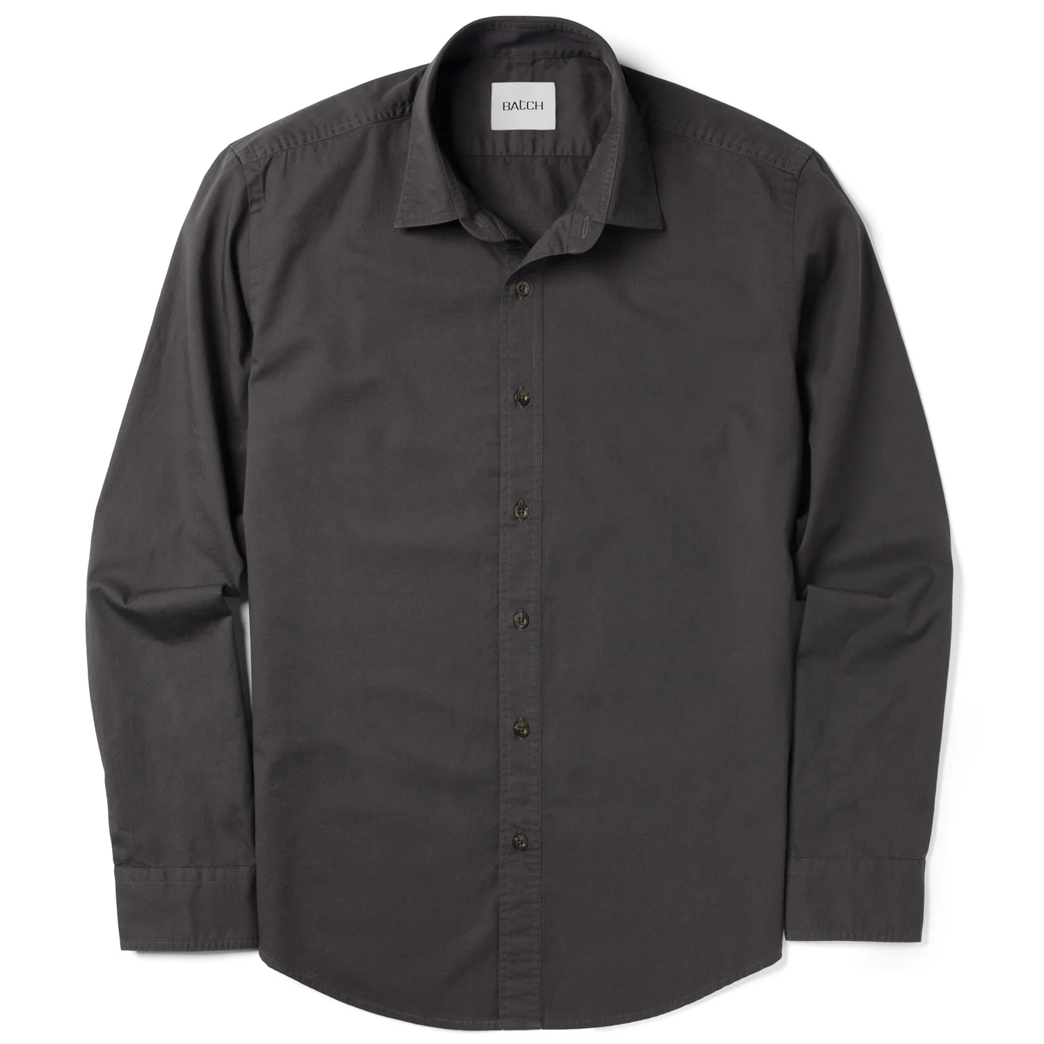 Essential Spread Collar Casual Shirt - Slate Gray Cotton Twill - Image 2