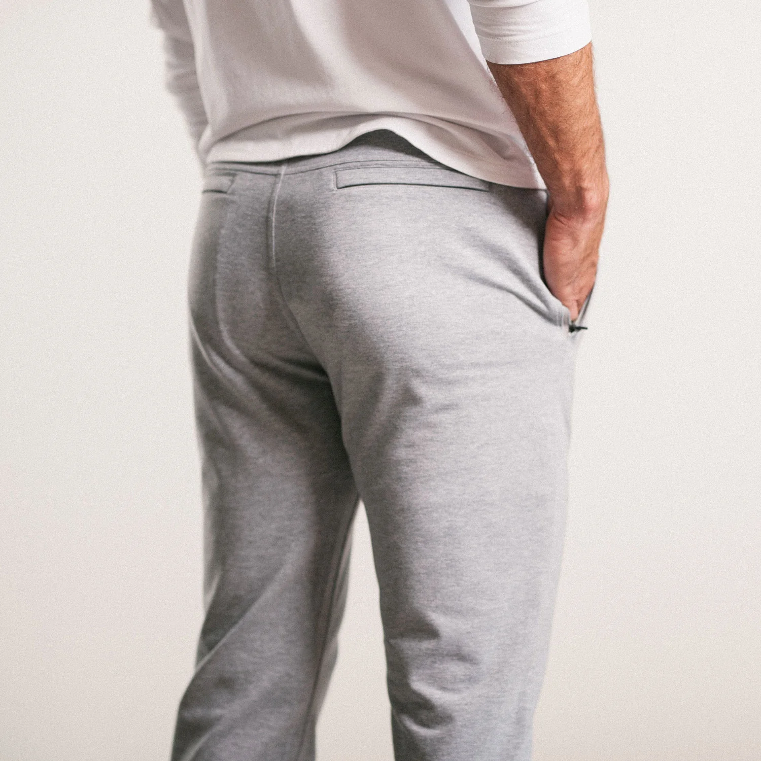Essential Sweatpants –  Gray Melange Cotton French Terry - Image 4
