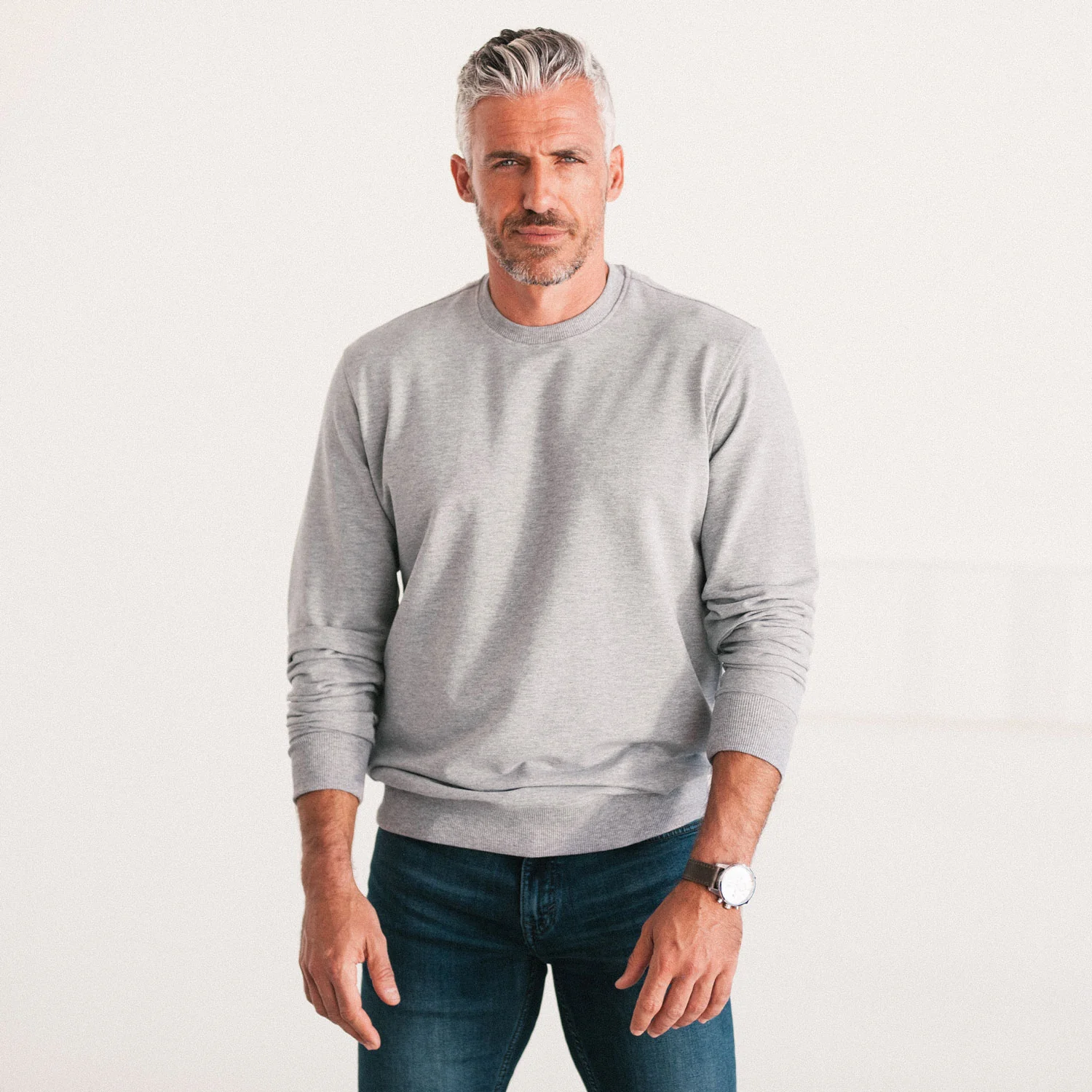 Essential Sweatshirt – Granite Gray Melange French Terry - Image 4