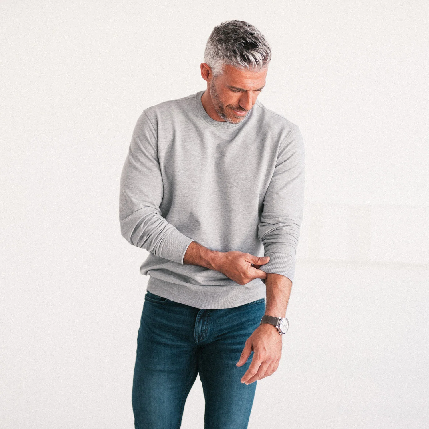 Essential Sweatshirt – Granite Gray Melange French Terry - Image 5