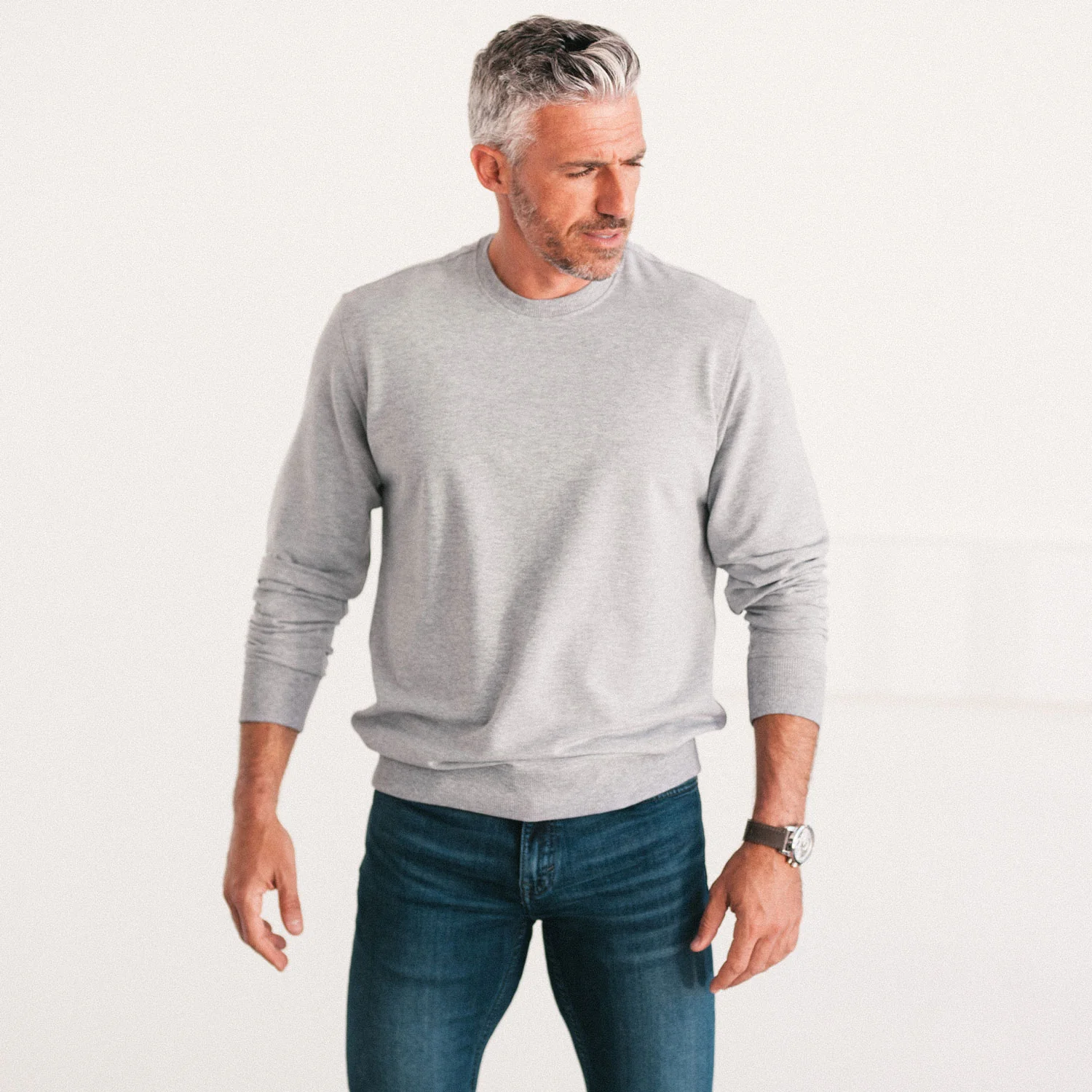 Essential Sweatshirt – Granite Gray Melange French Terry - Image 6