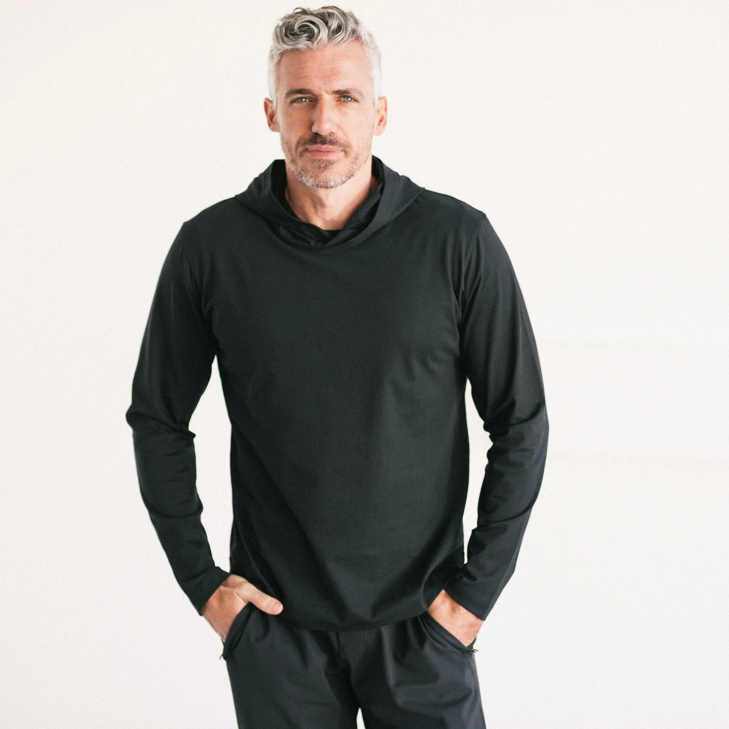 T-Hoodie – Black Cotton Jersey