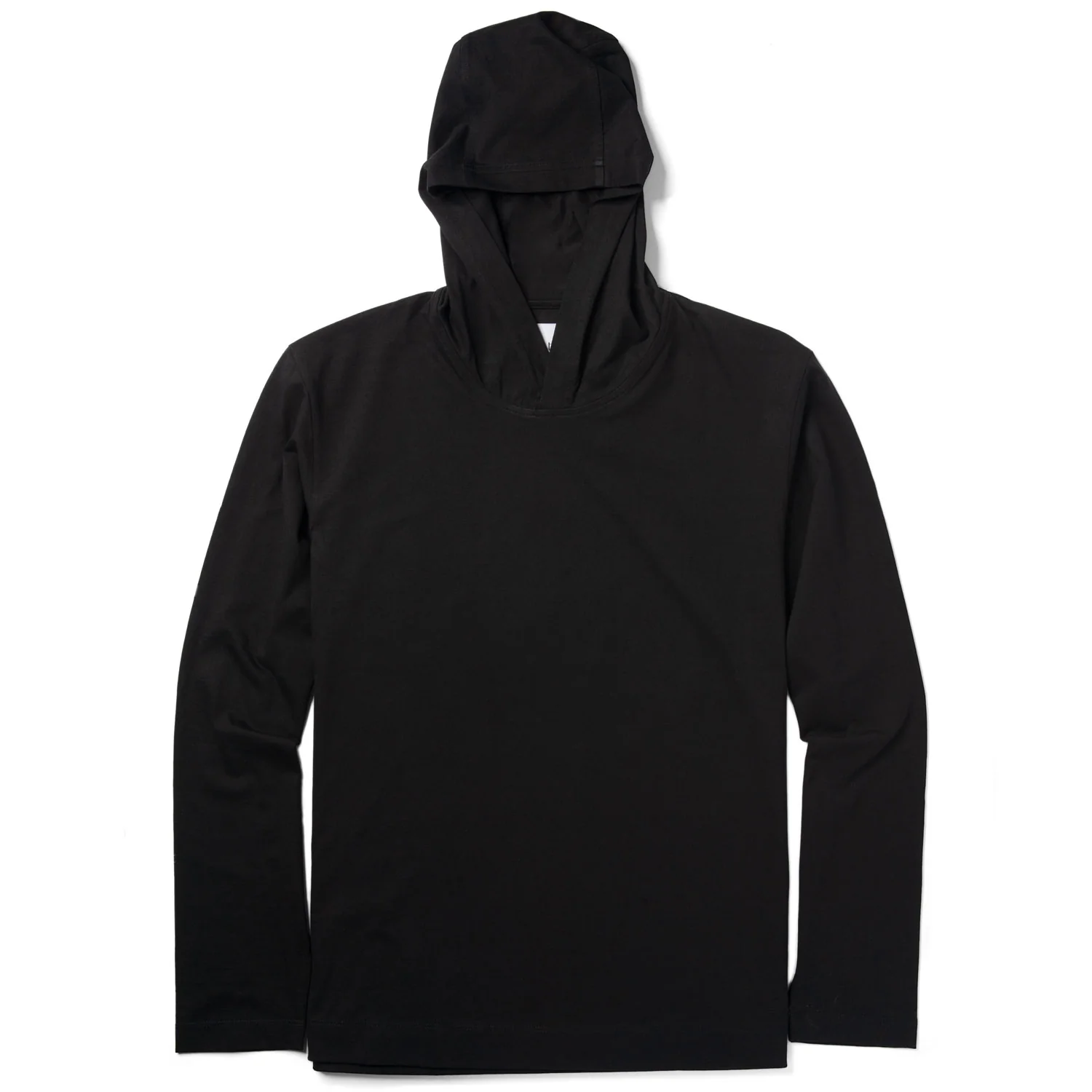 T-Hoodie – Black Cotton Jersey - Image 2
