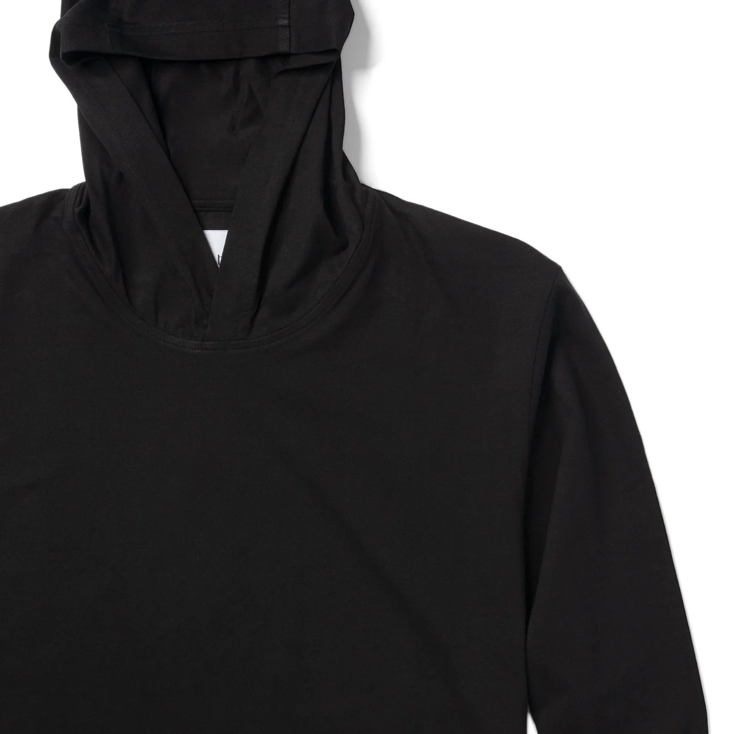 T-Hoodie – Black Cotton Jersey - Image 3