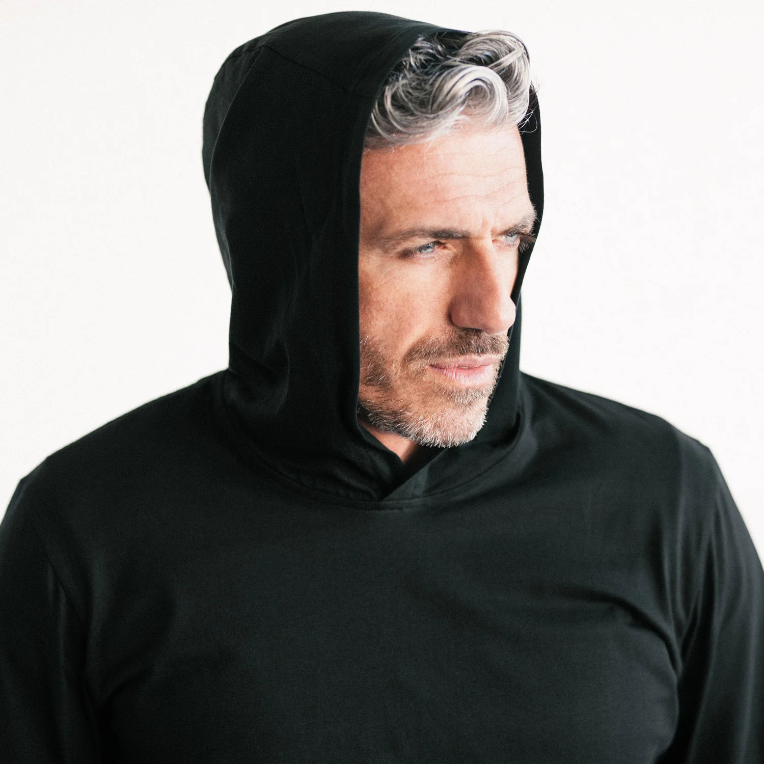 T-Hoodie – Black Cotton Jersey - Image 4