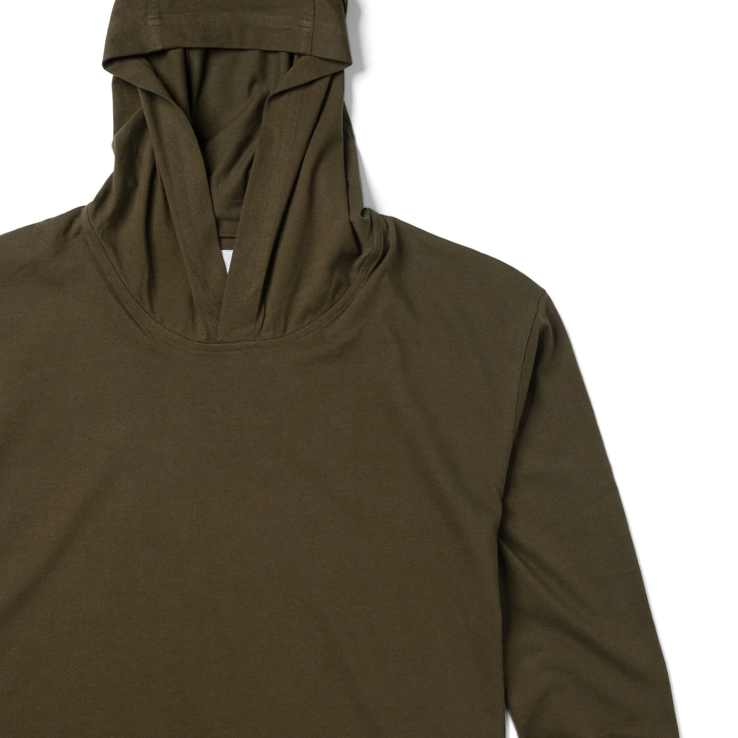 T-Hoodie – Olive Green Cotton Jersey - Image 3