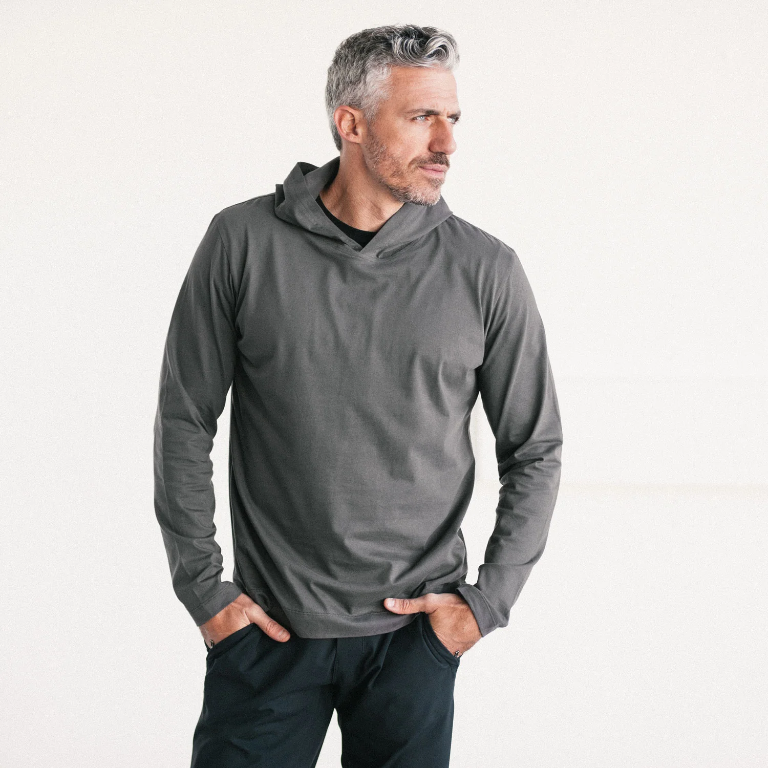 T-Hoodie –  Slate Gray Cotton Jersey - Image 4