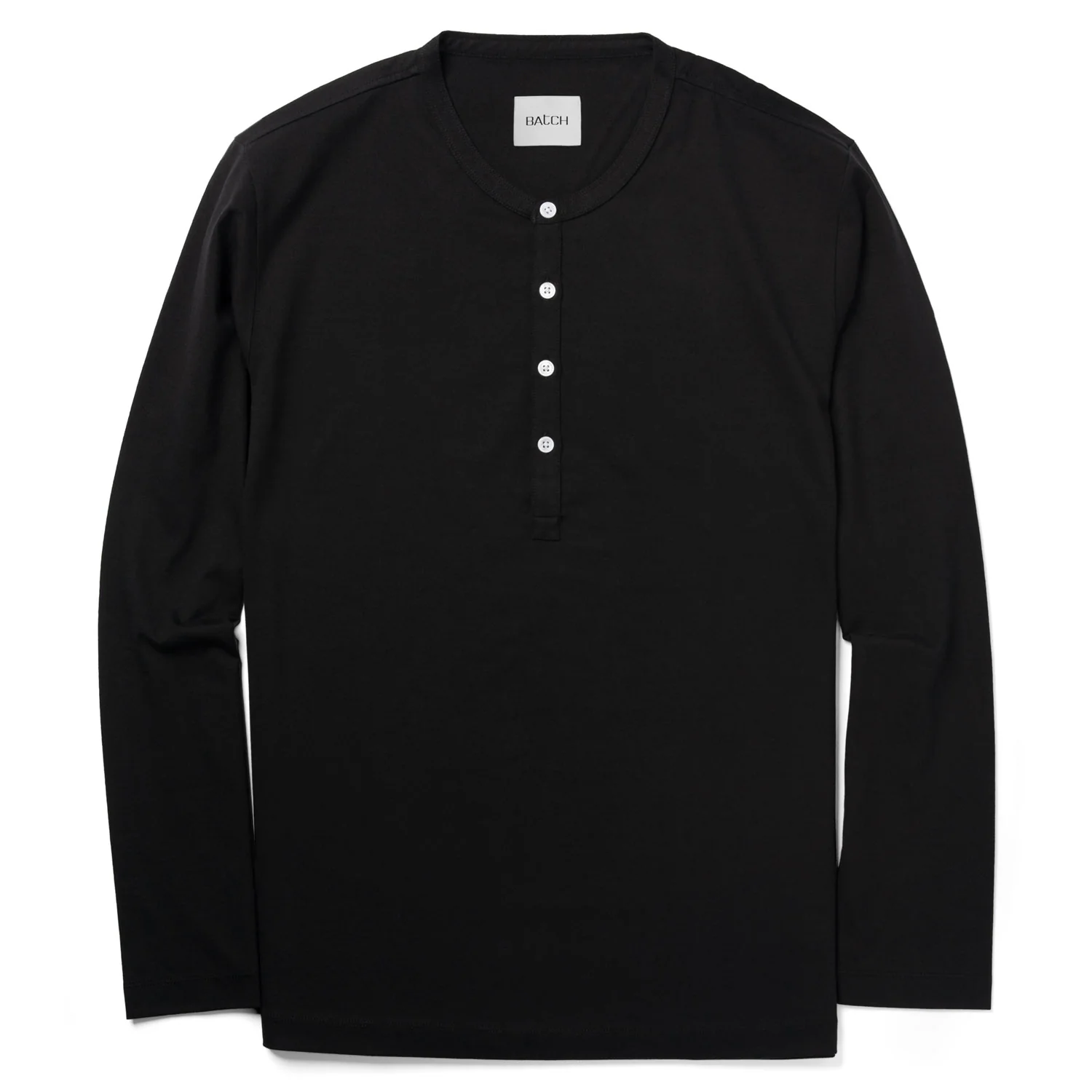 Essential WB Henley Shirt – Black Cotton Jersey - Image 2