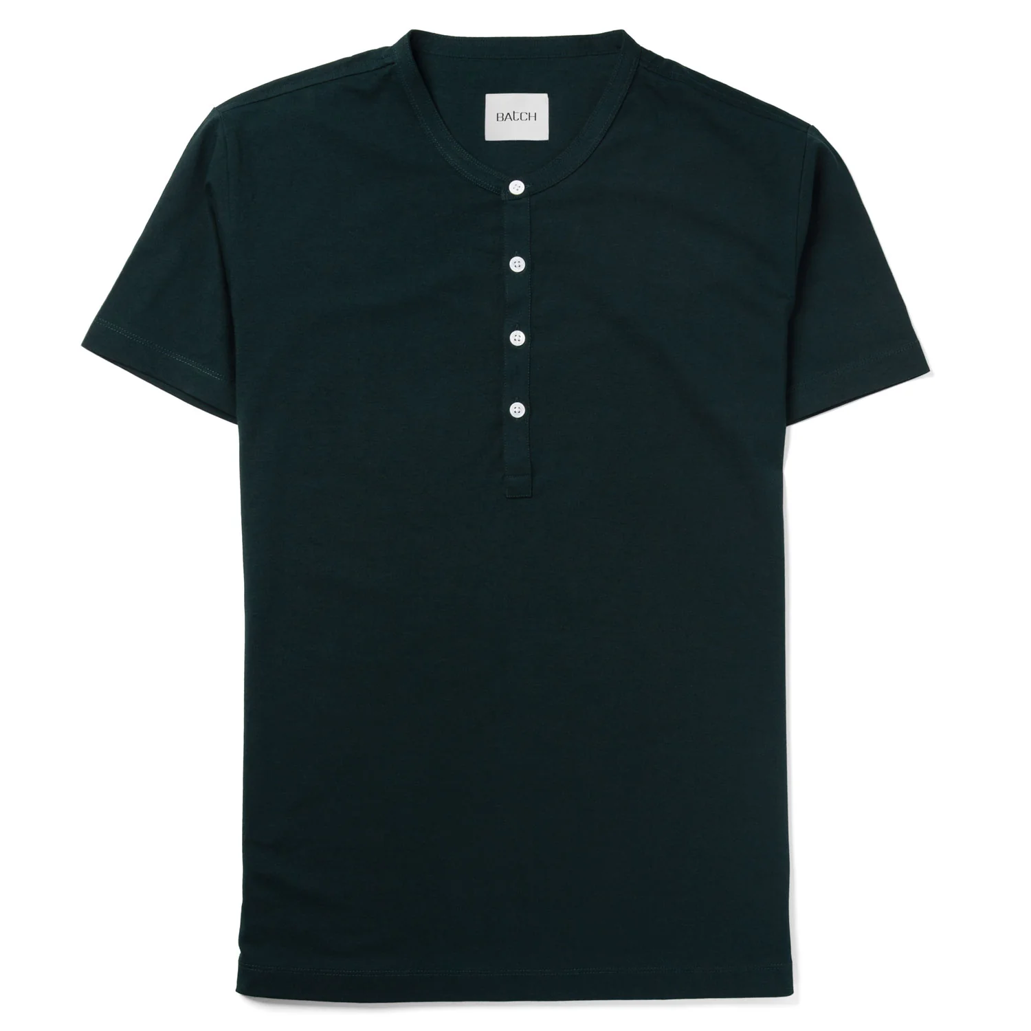 Essential WB Short Sleeve Henley Shirt –  Evergreen Cotton Jersey - Image 2