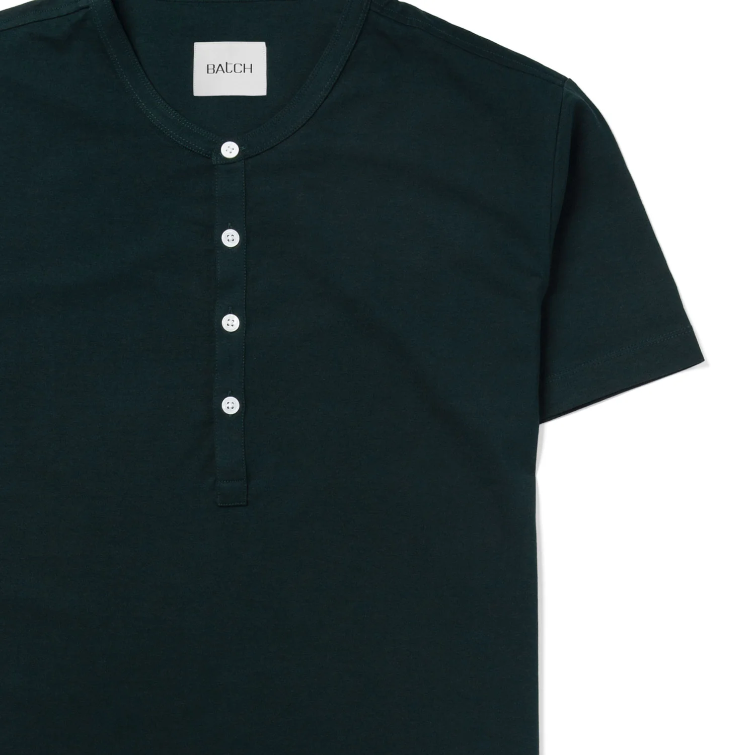 Essential WB Short Sleeve Henley Shirt –  Evergreen Cotton Jersey - Image 3