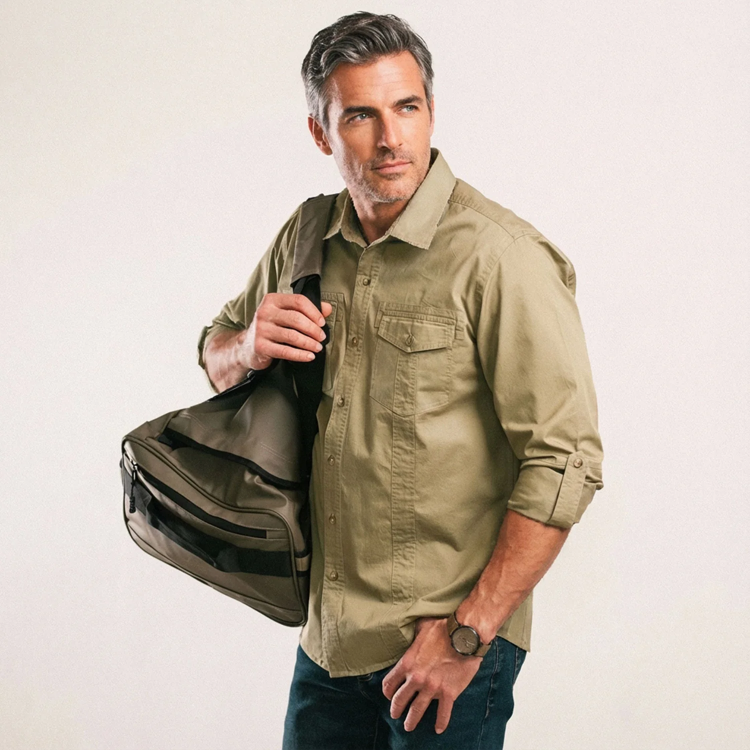 Explorer Utility Shirt – Light Fatigue Green Cotton Twill