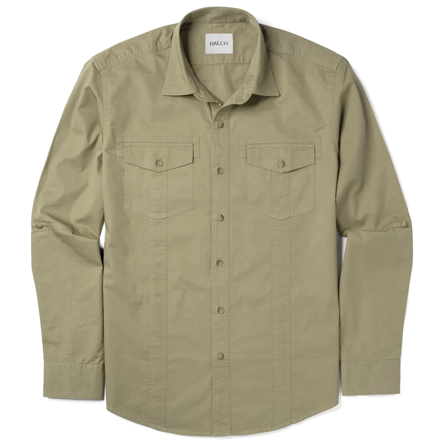 Explorer Utility Shirt – Light Fatigue Green Cotton Twill - Image 2