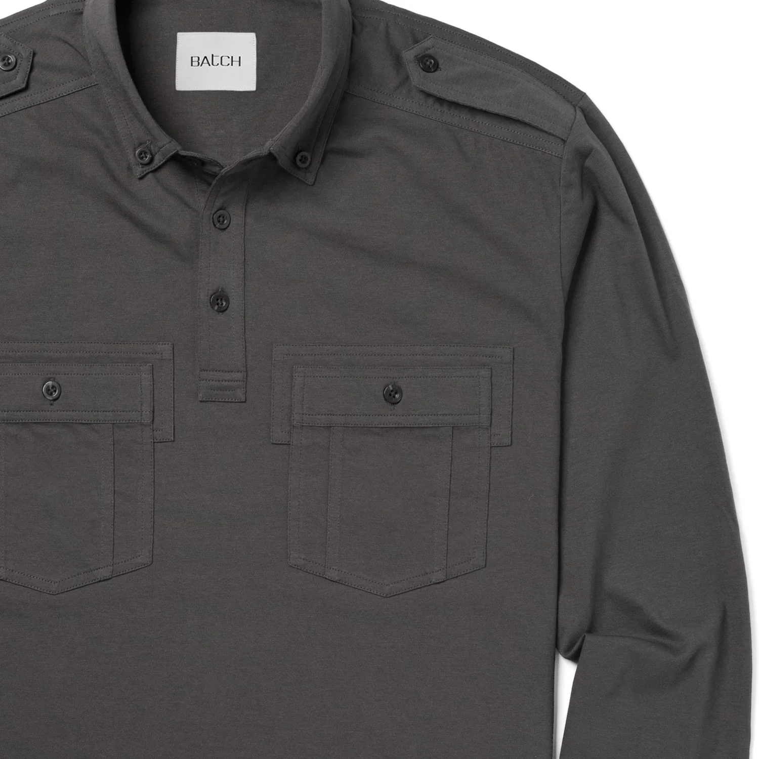 Finisher Polo Shirt – Slate Gray Cotton Jersey - Image 3