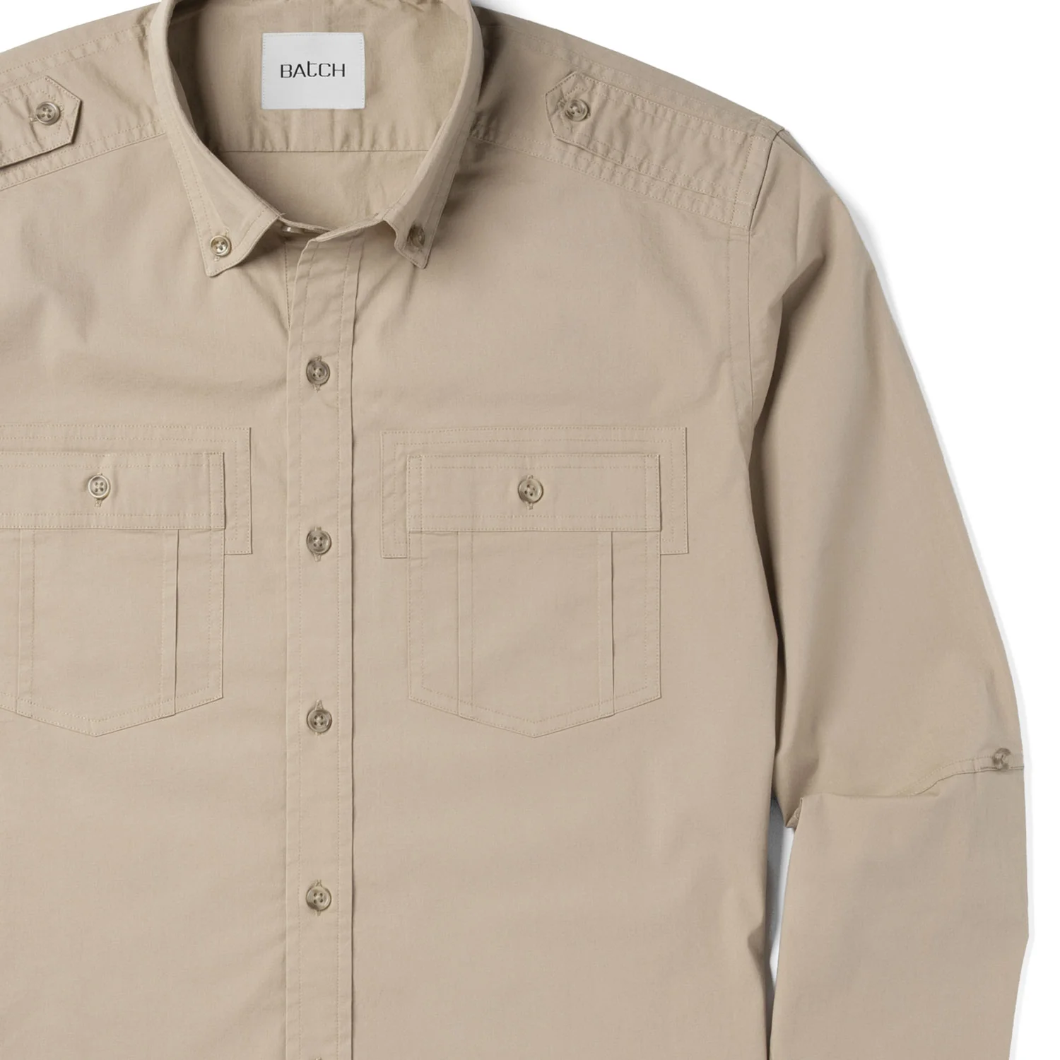 Finisher Utility Shirt – Desert Sand Stretch Cotton Poplin - Image 4