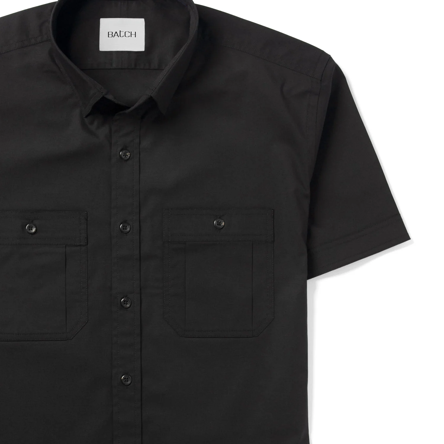 Fixer Short Sleeve Utility Shirt – Black Cotton Twill - Image 3