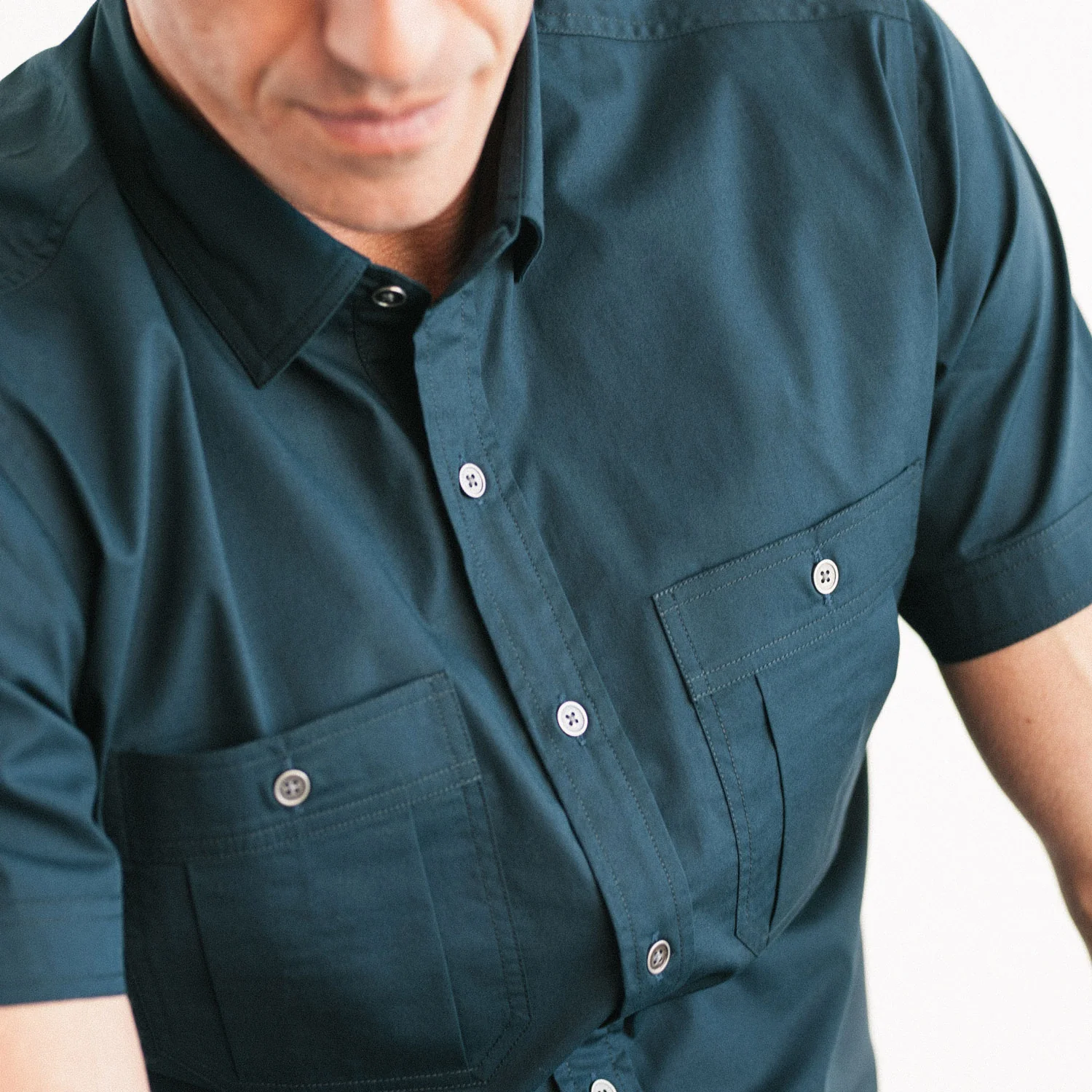 Fixer Short Sleeve Utility Shirt – Dark Navy Cotton Twill - Image 5
