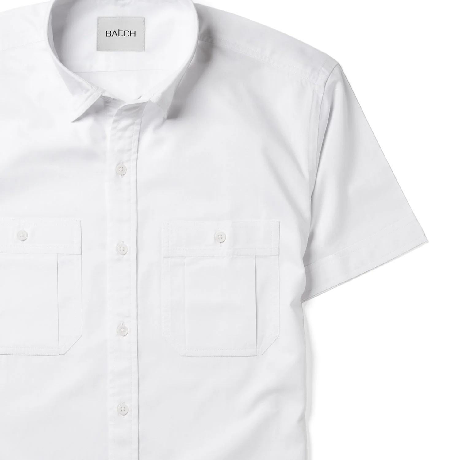 Fixer Short Sleeve Utility Shirt – Pure White Cotton Oxford - Image 3