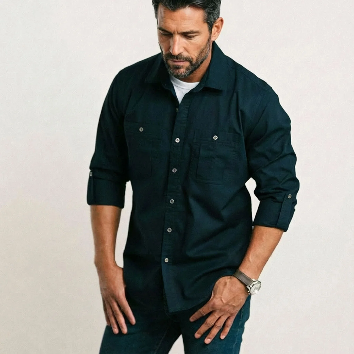 Fixer Utility Shirt – Dark Navy Twill - Image 5