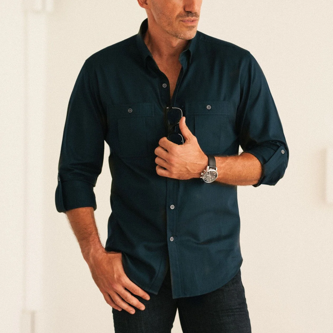 Fixer Utility Shirt – Dark Navy Twill - Image 6