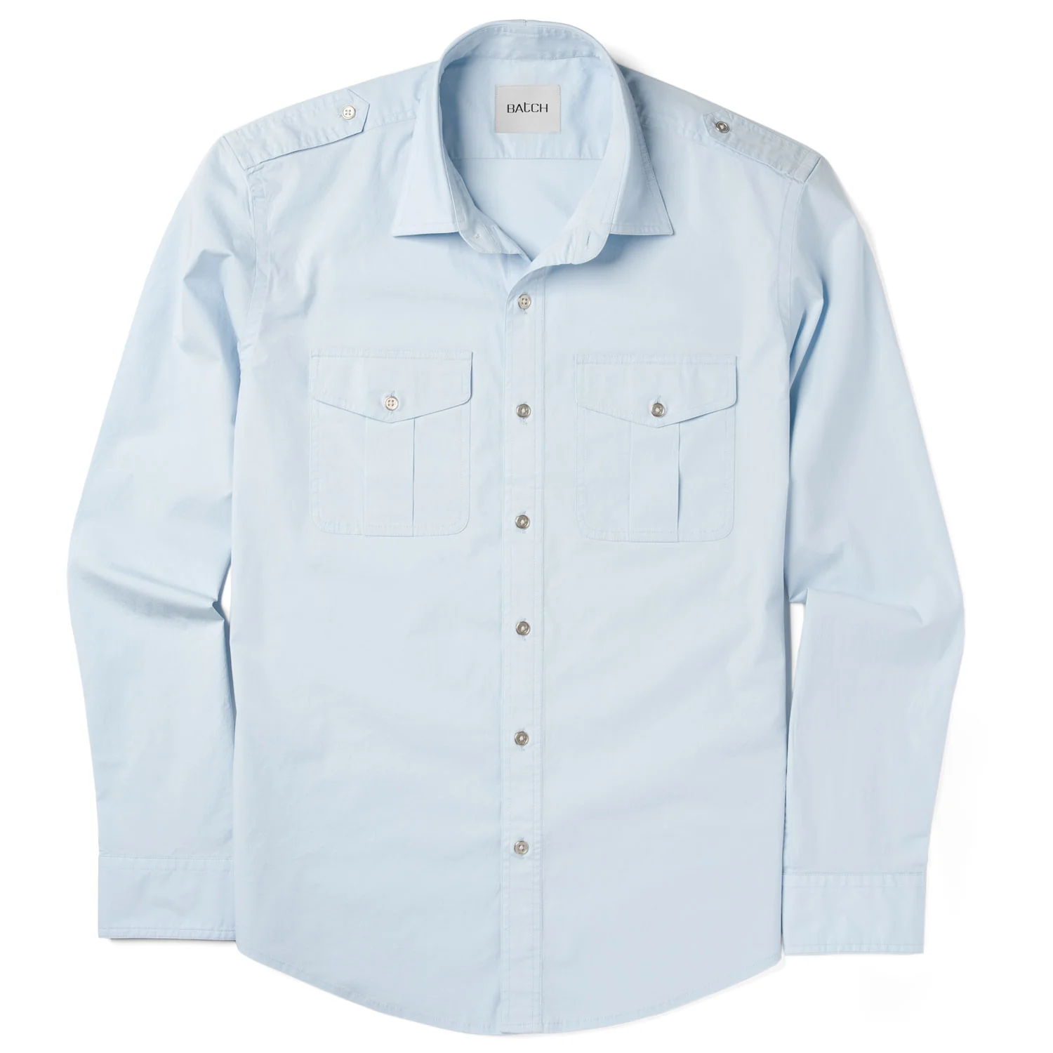 Guide Utility Shirt – Light Blue Stretch Cotton Poplin - Image 2