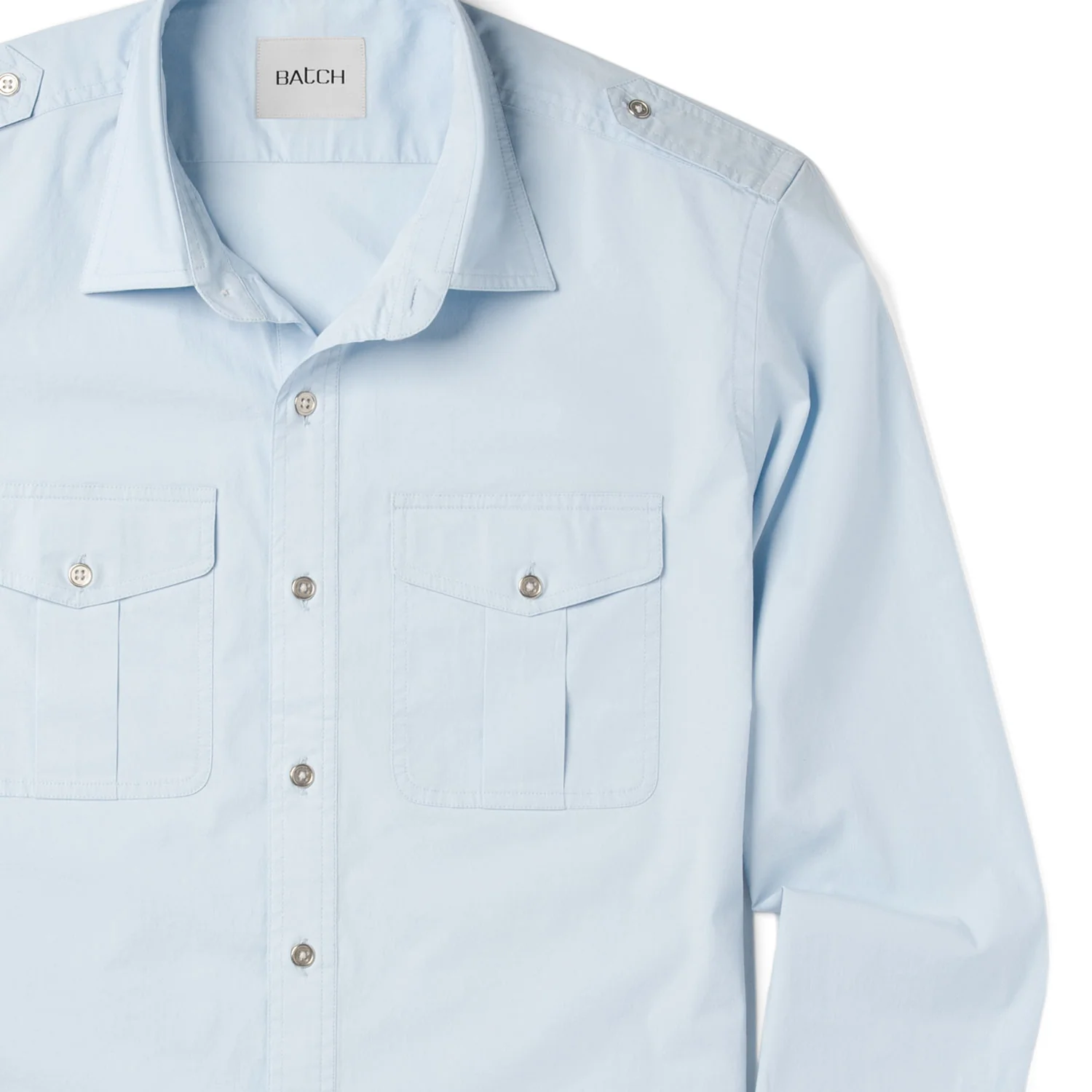 Guide Utility Shirt – Light Blue Stretch Cotton Poplin - Image 3