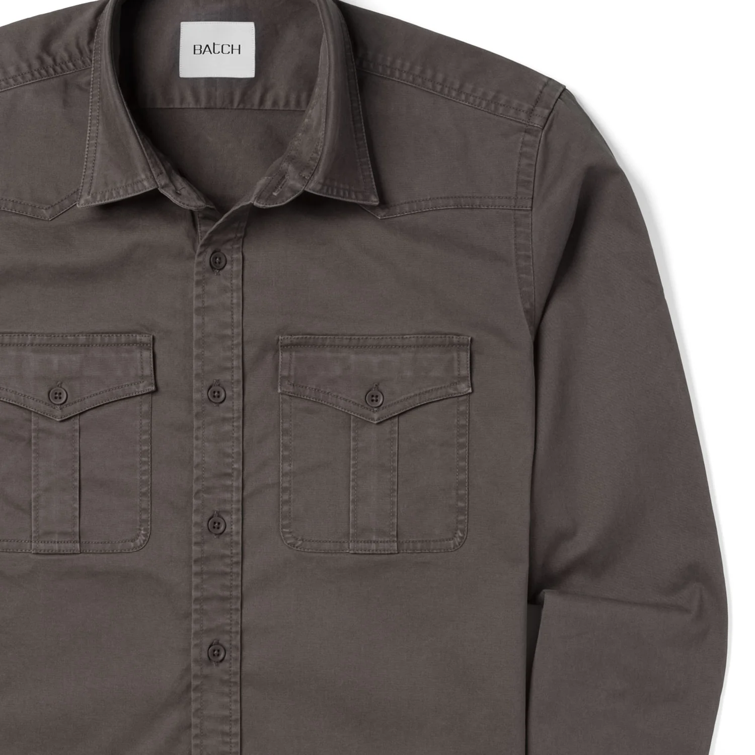 Maker Shirt Jacket – Slate Gray Heavy Weight Cotton Twill - Image 3