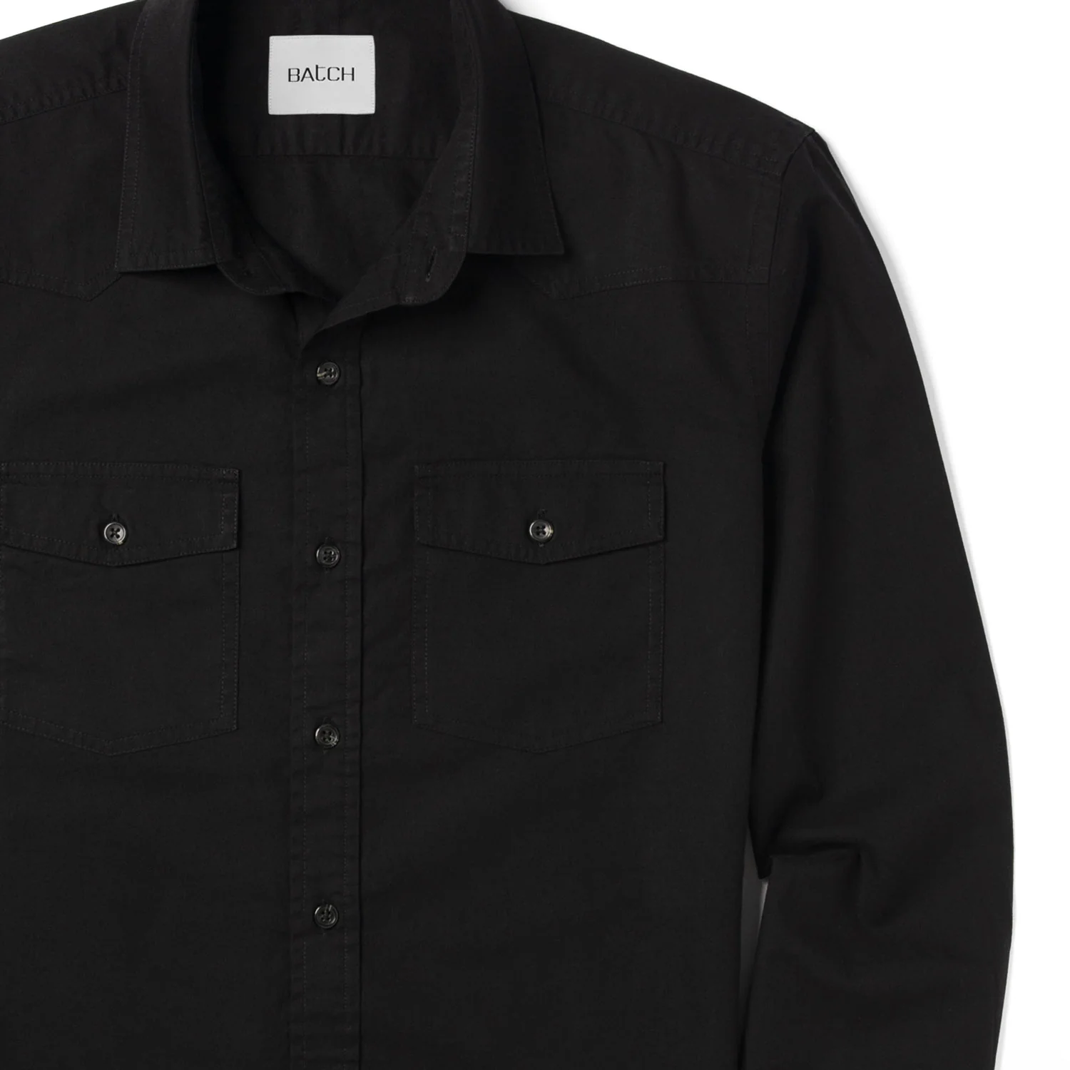Maker Shirt – Black Cotton Oxford - Image 3
