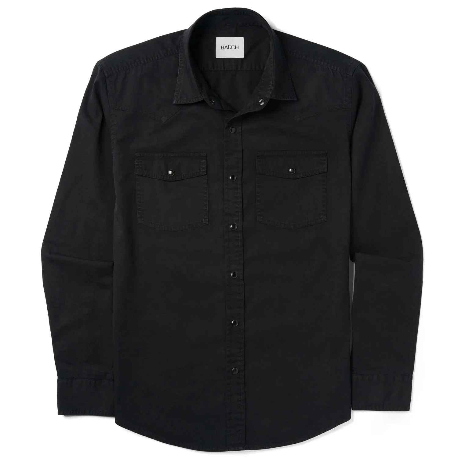 Maker Snap Shirt – Black Cotton Twill - Image 2