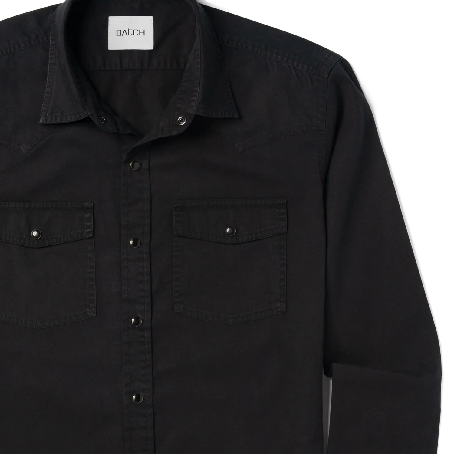 Maker Snap Shirt – Black Cotton Twill - Image 3