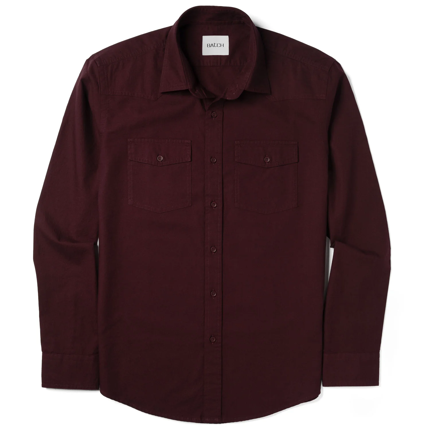 Maker Shirt – Dark Burgundy Cotton Oxford - Image 2