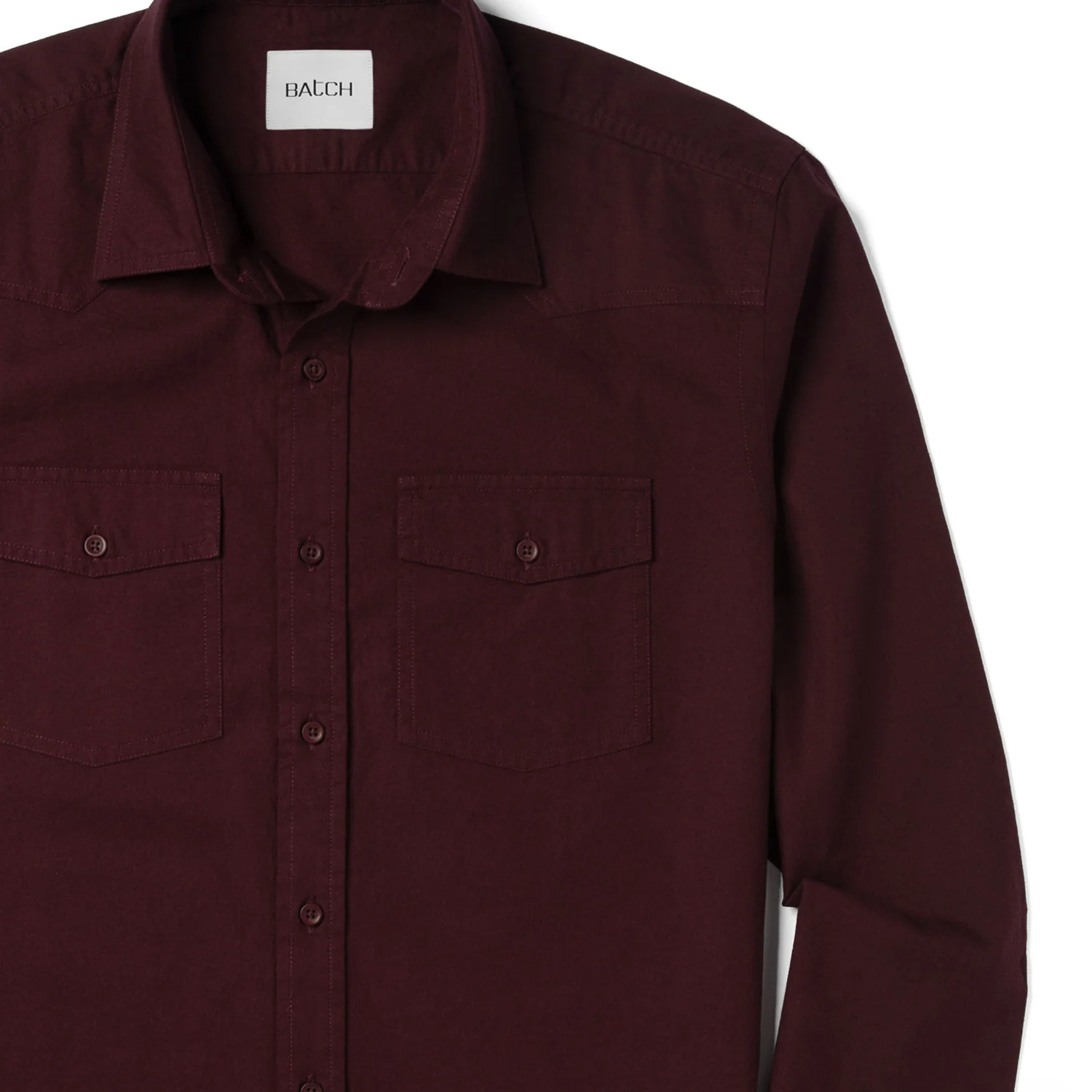 Maker Shirt – Dark Burgundy Cotton Oxford - Image 3