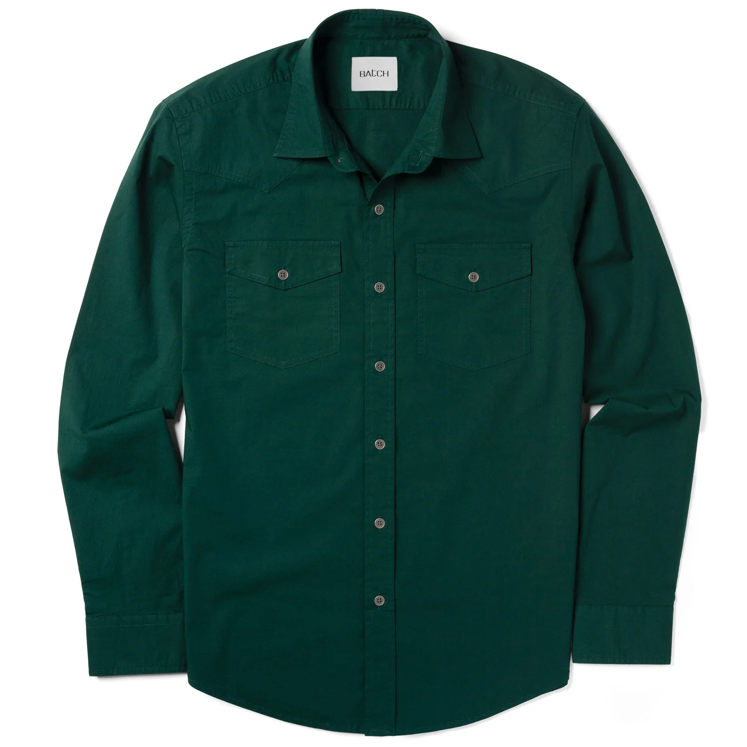 Maker Shirt – Forest Green Stretch Poplin - Image 2