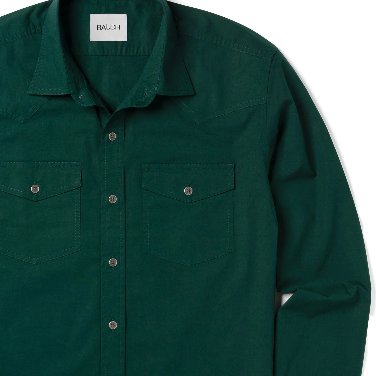 Maker Shirt – Forest Green Stretch Poplin - Image 3