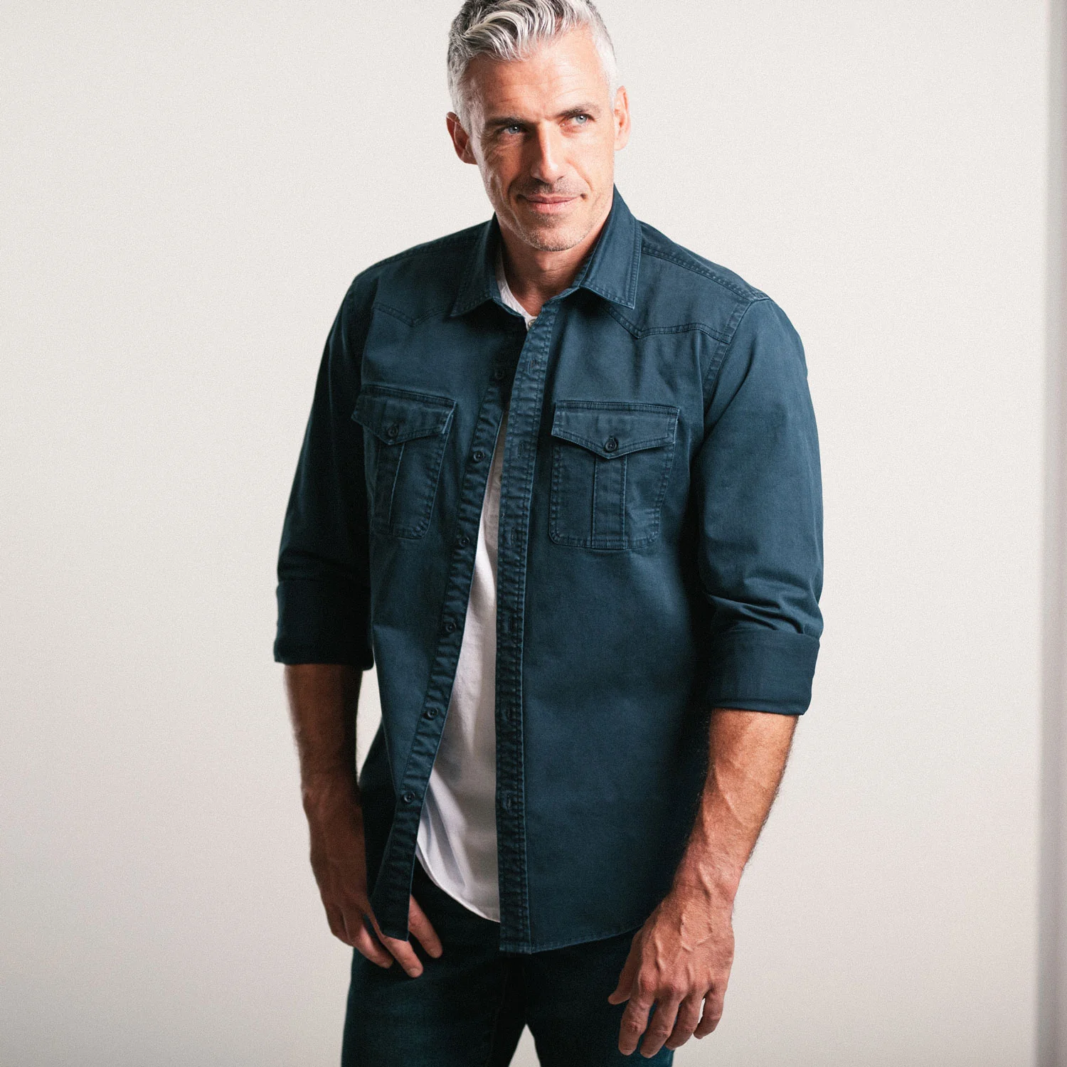 Maker Shirt Jacket – Navy Heavy Weight Cotton Twill - Image 4