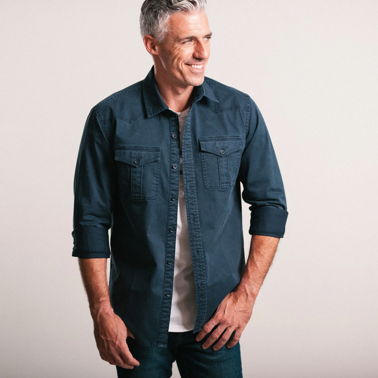 Maker Shirt Jacket – Navy Heavy Weight Cotton Twill - Image 6