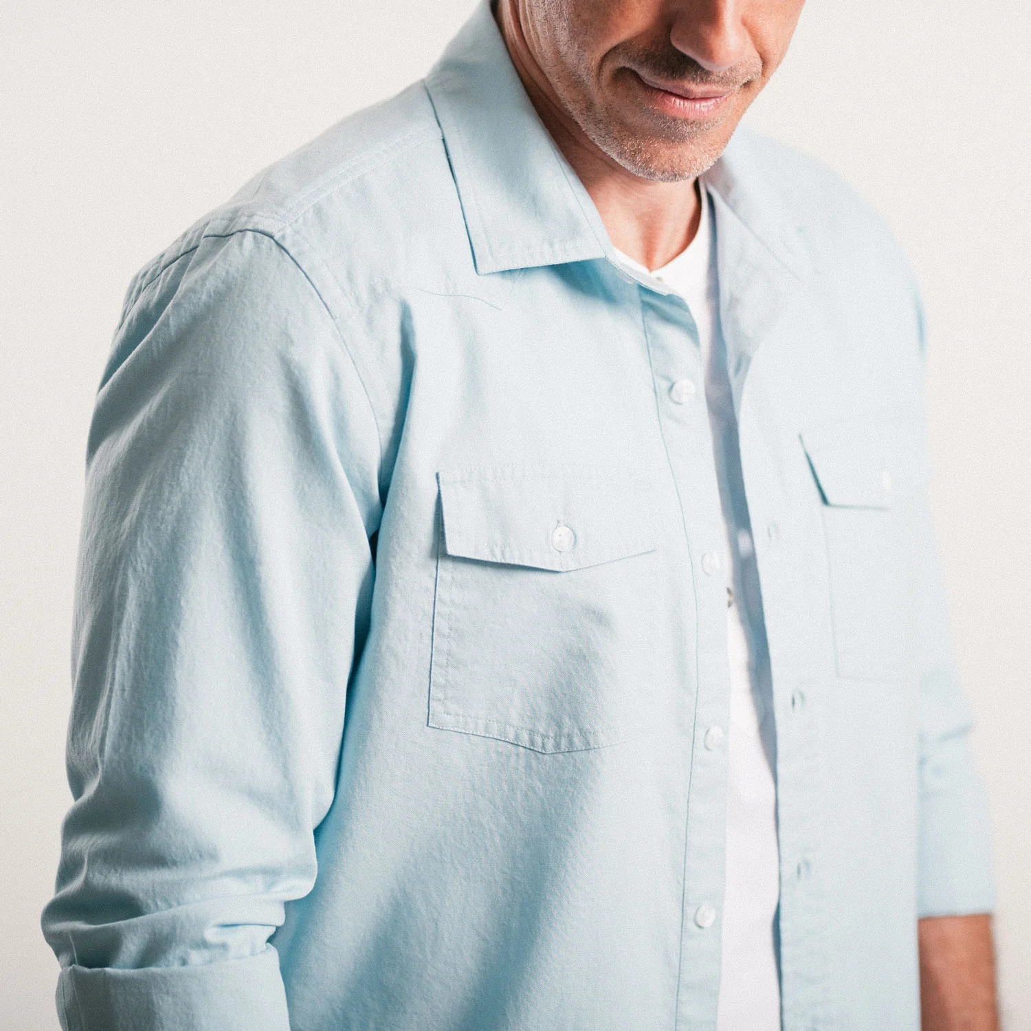 Maker Shirt – Light Blue Cotton Oxford - Image 4