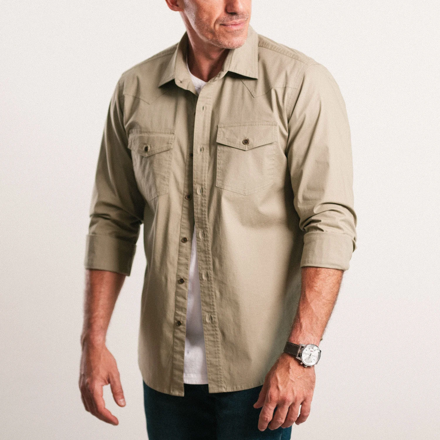 Maker Shirt – Light Fatigue Stretch Poplin - Image 4