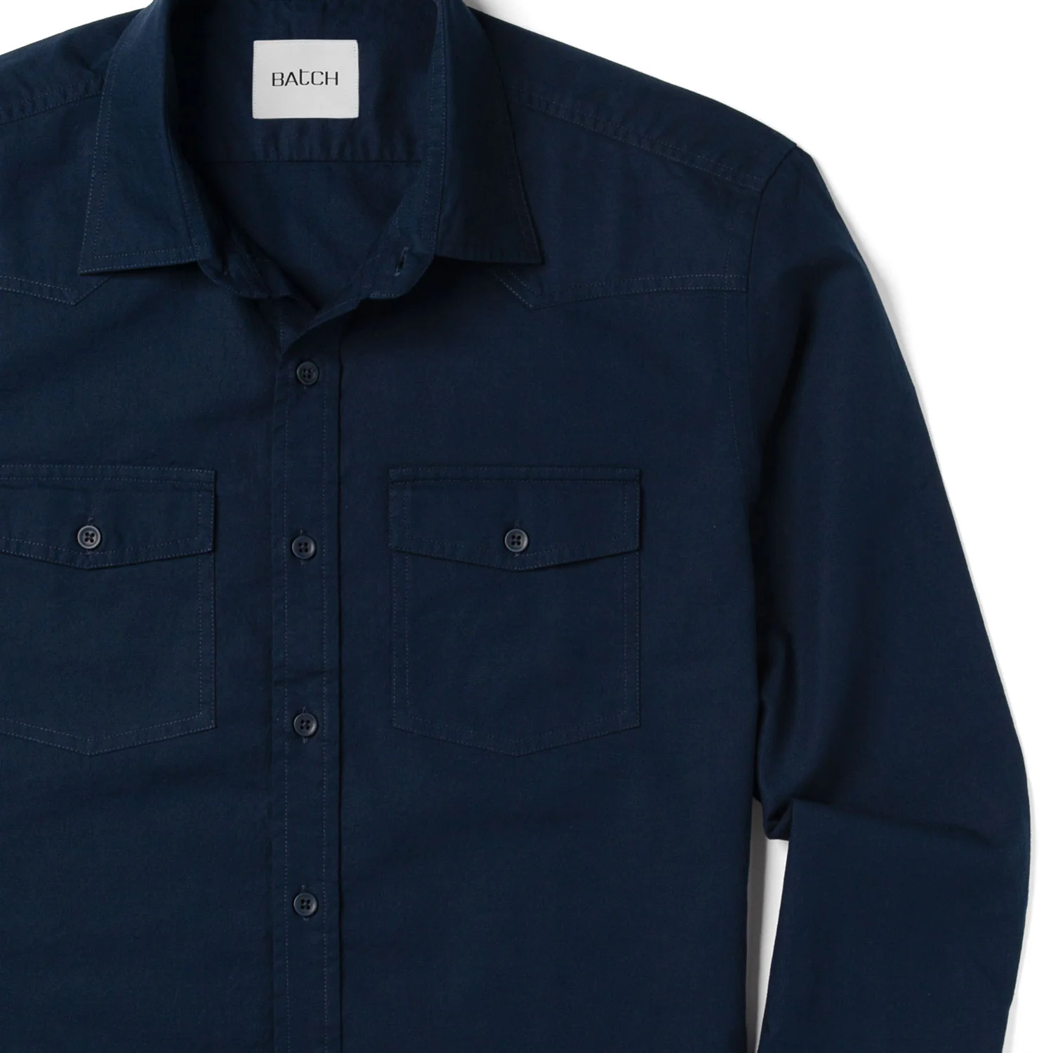 Maker Shirt – Navy Blue Cotton Oxford - Image 3