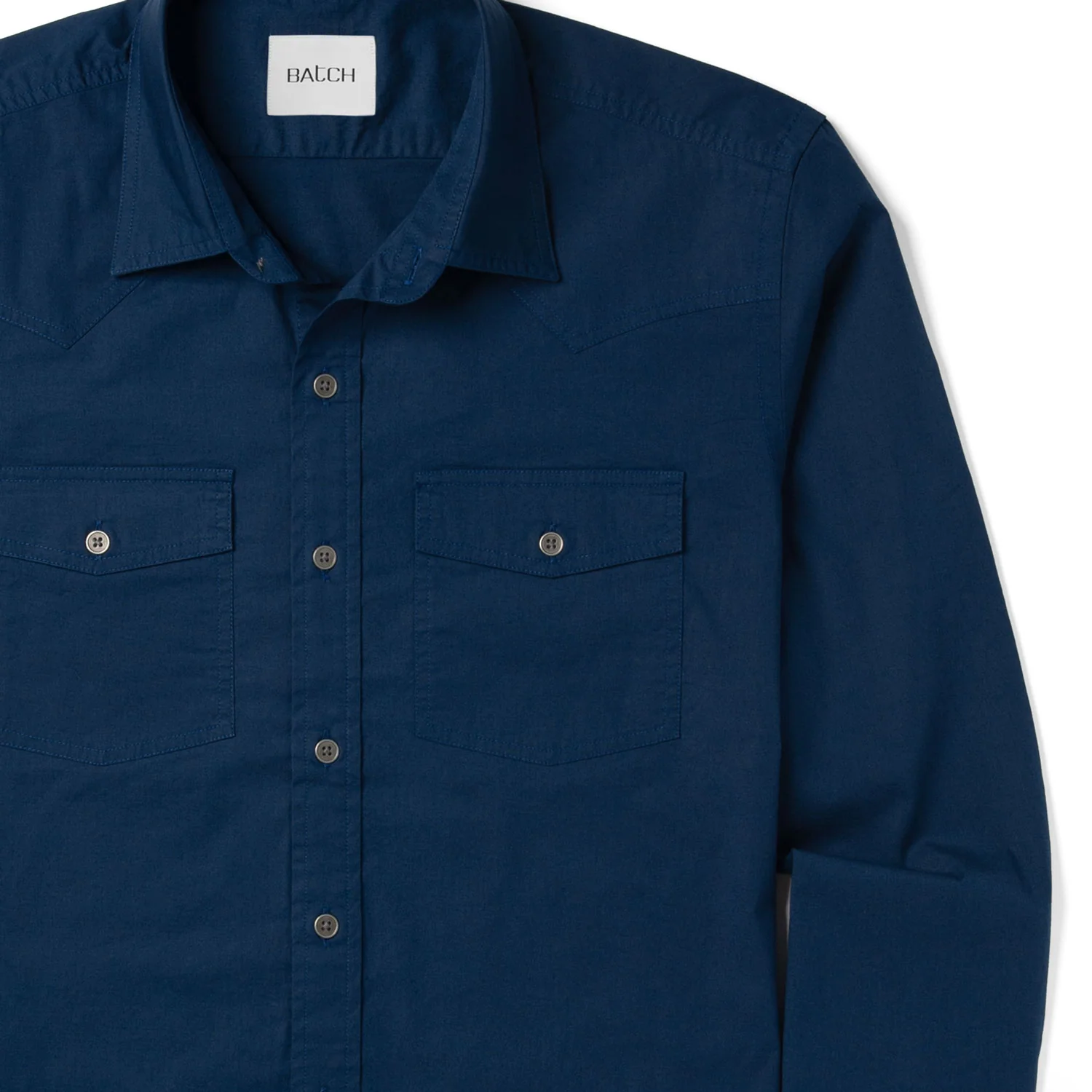 Maker Shirt – Navy Blue Stretch Poplin - Image 3