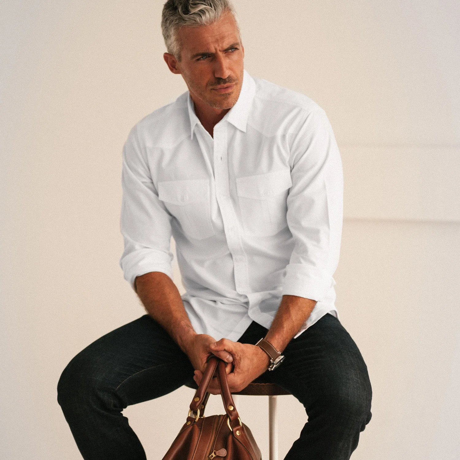 Maker Shirt – Clean White Cotton Oxford - Image 4