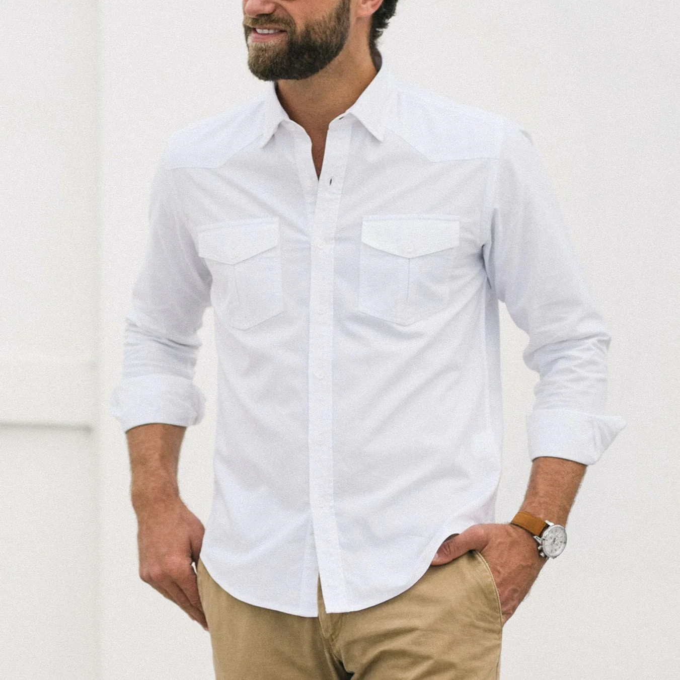 Maker Shirt – Clean White Cotton Oxford - Image 5